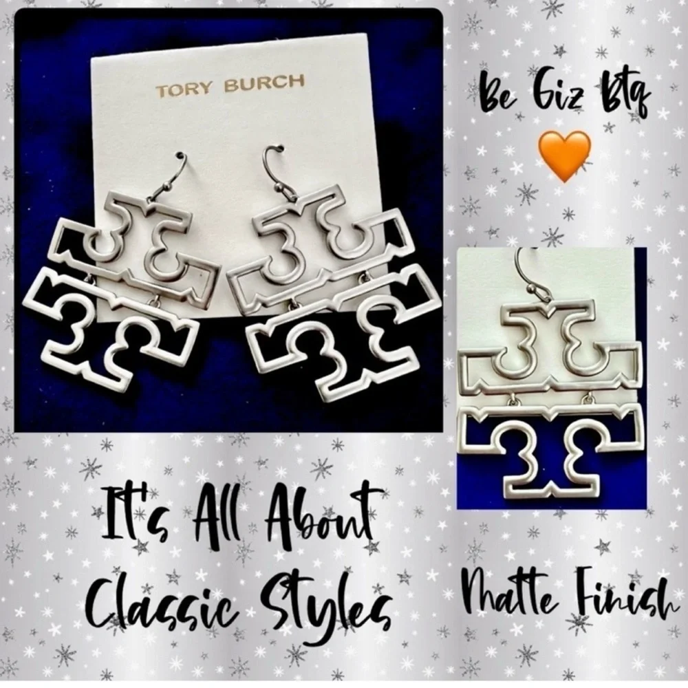 Tory Burch Authentic Silver Earrings At Awesome Prices To Buy Now & Save